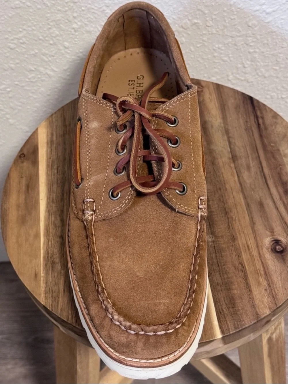 G.H. Bass NIB Ranger Camp Moc Suede Brown Shoes Men’s Size UK11 New In Box